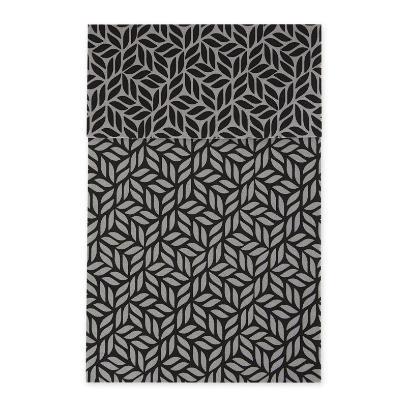 Doublure abstraite à imprimé de feuilles, gris