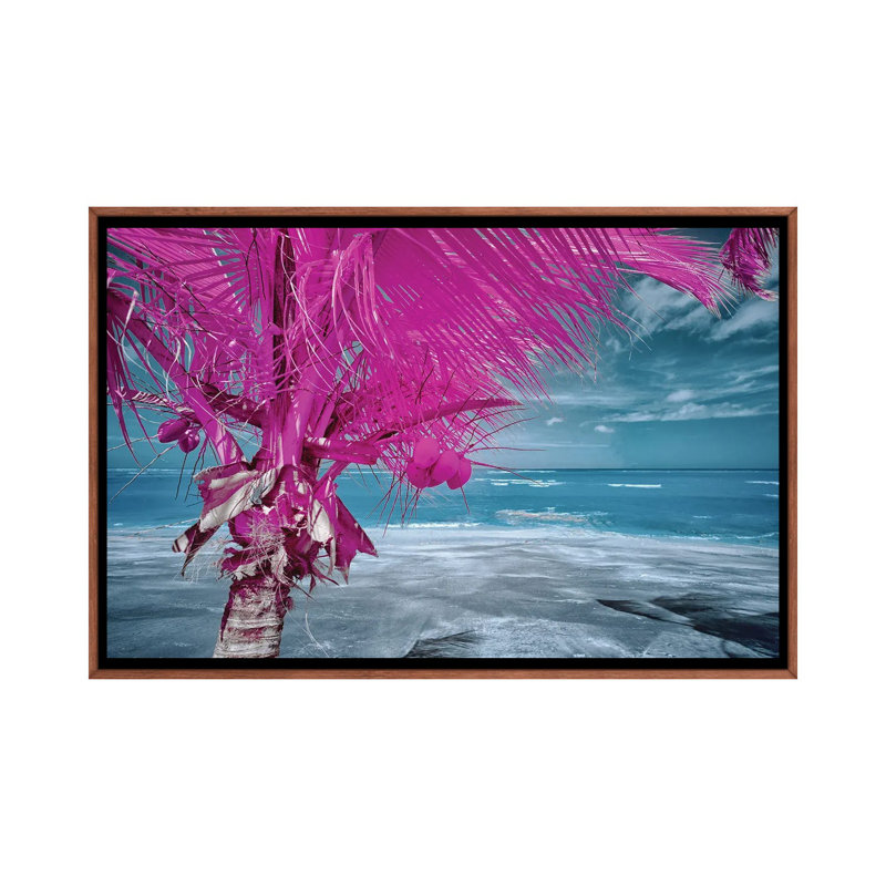 The Lizard On Tropical Palm Tree #2 by Glauco Meneghelli - Floater Frame Print on Canvas