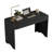 Abdulkareem 47 Inch Office Desk with 2 Storage Drawers, Curved Waterfall Modern Writing Desk, Minimalist Home Office Desk for Study, Black-990170430