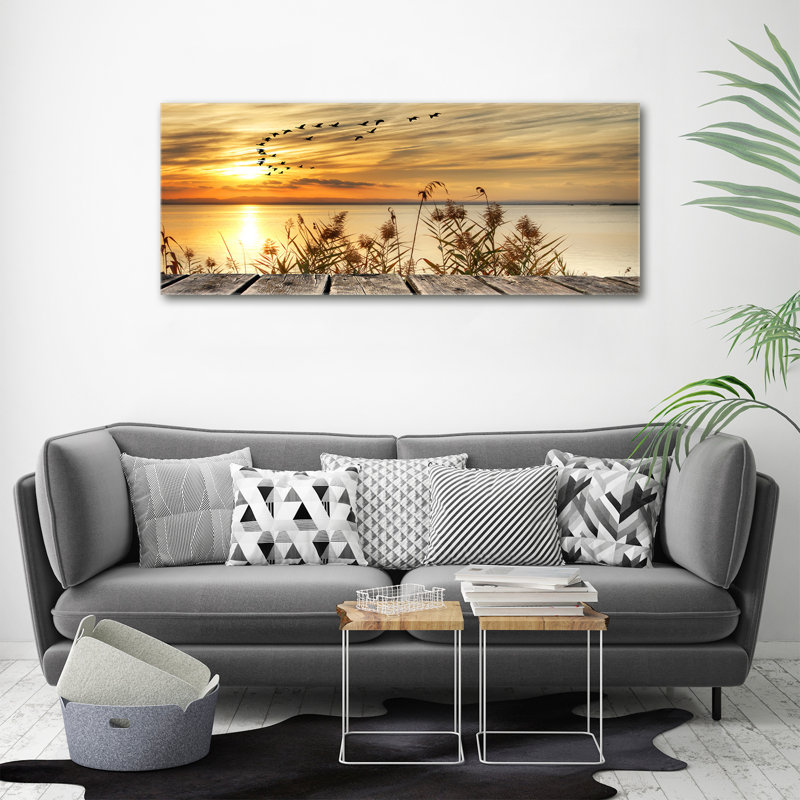 Pier At The Lake - No Frame Print on Canvas