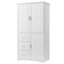 Grande armoire de rangement Jayvion | Fabrication robuste en panneau de fibres à densité moyenne | 2 portes + 3 tiroirs spacieux | Finition résistante à l'eau pour salle de bain / bureau / maison-105626323