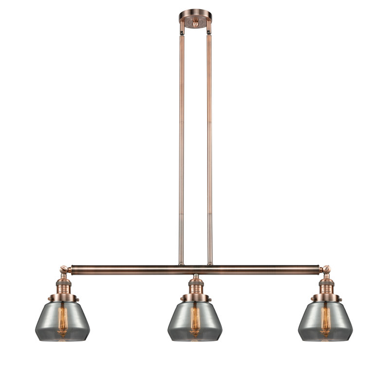 Chill 3 - Light Kitchen Island Pendant, Plated Smoked, Satin Gold, 6 Watt Vinage LED Bulb