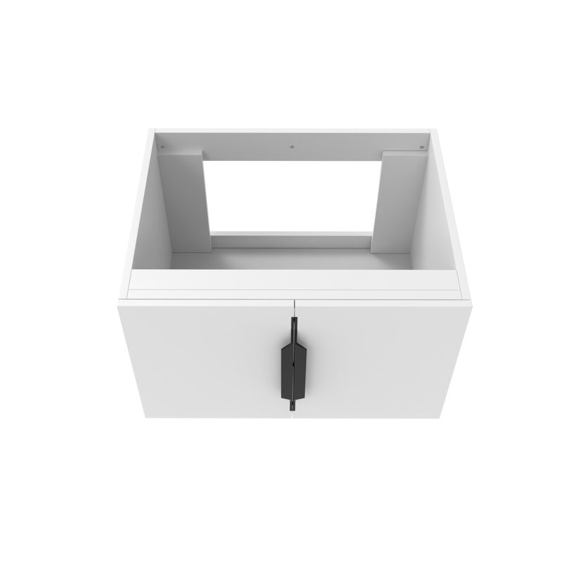 Base de meuble-lavabo mural simple 24 po Alpine, Blanc / noir