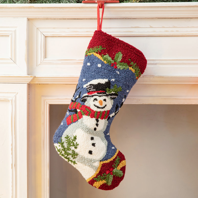 Chaussette de Noël bonhomme de neige