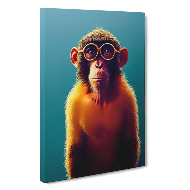 Brainy Monkey - Wrapped Canvas, 50cm H x 35cm W x 3cm D