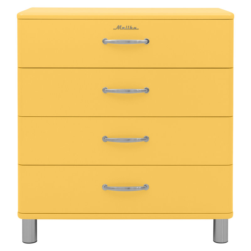 Malibu Chest 4 Drawers W86 Spring Green, Yellow