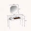 Bureau de coiffeuse rétro avec miroir octogonal et plateau à bijoux