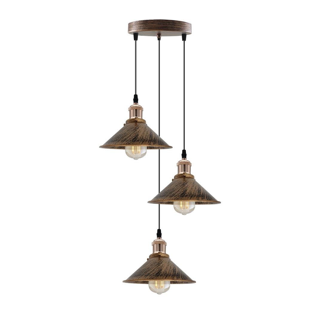 Yosef 3-Light Cluster Cone Pendant