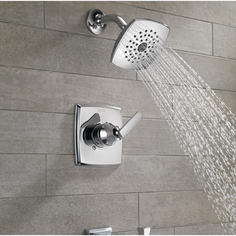 Ensemble de robinet de douche de baignoire à fonction unique Ashlyn 14, ensemble de garniture de valve de douche, Chrome
