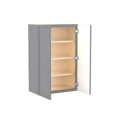 Gallery Express Alton Assembled 27 in W X 12 in D X 36 in H Wall Kitchen Cabinet with Shelves in Cloud