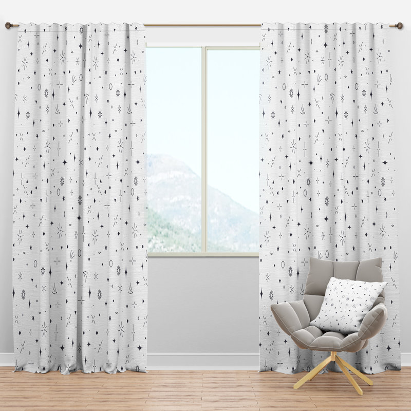 Golden Geometrical Diamond Pattern III - Geometric Curtain - Velvet Room darkening - 1 panel, 52"W x 120"L