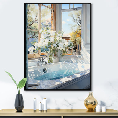 Bathroom Tranquil Reflections VI - Art mural encadré pour salle de bain