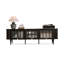 Meuble télé moderne en bois massif noir-218593803