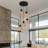 5-light Amber Chandelier Glass Chandelier Kitchen Island Lighting