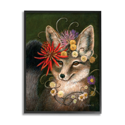 «Botanical Fox Flowers», art mural texturé par Carolyn Schmitz