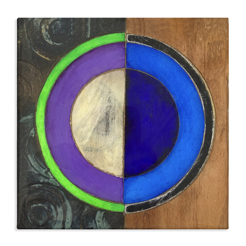 Rustic Circular Balance Canvas, design by Matthew Finger, 36" H x 36" W