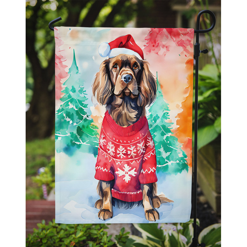 Polyester double face Noël, H 15,5 po x l 11,25 po