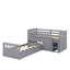 Lit plateforme simple avec 7 tiroirs et garde-corps