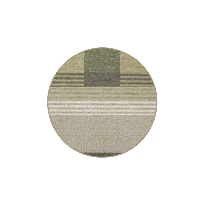 Tapis vert tissé à motif géométrique moderne, Sous-tapis rectangulaire de 3 pi 3 po x 4 pi 11 po