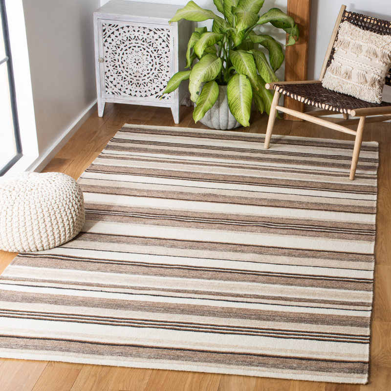 Tapis en laine / coton tissé à la main Andreucci, Rectangle 8 pi x 10 pi