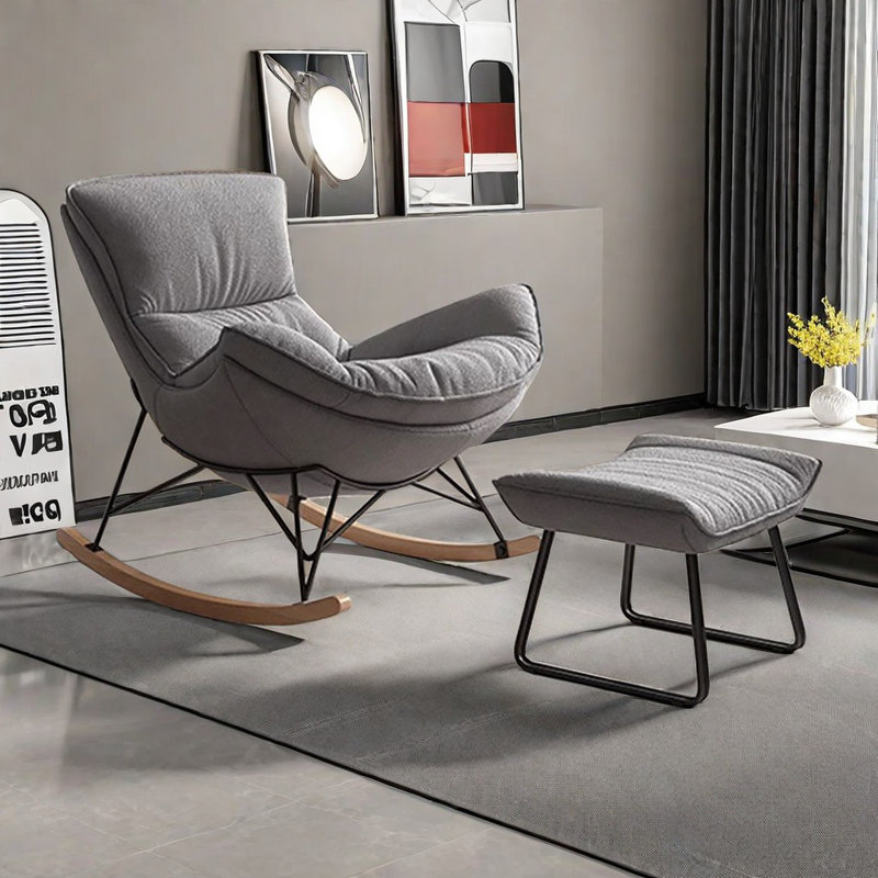 Chaise berçante de salon nordique simple, Gris