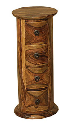 Solid Wood Pedestal End Table
