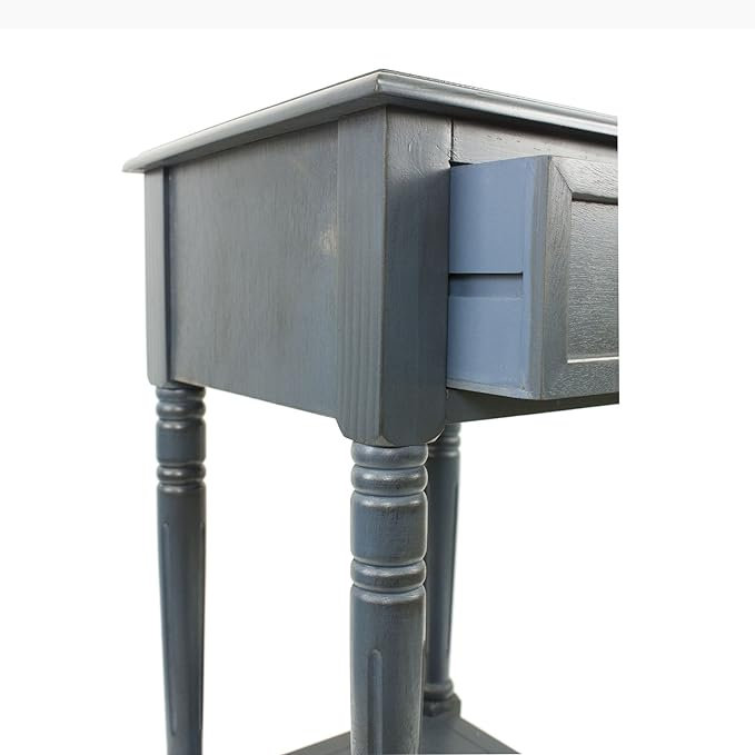 Charlton Home Delsin 1-Drawer Accent Table, Antique Navy