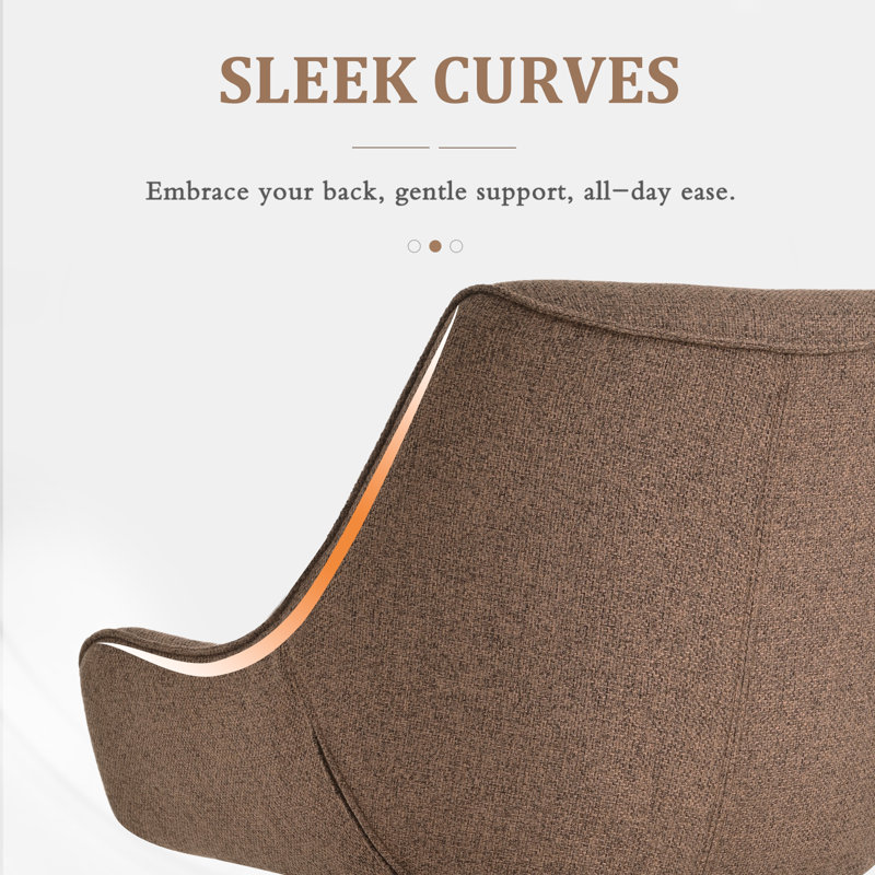 Gefjun 46cm H Upholstered Metal Armchair, Brown Linen