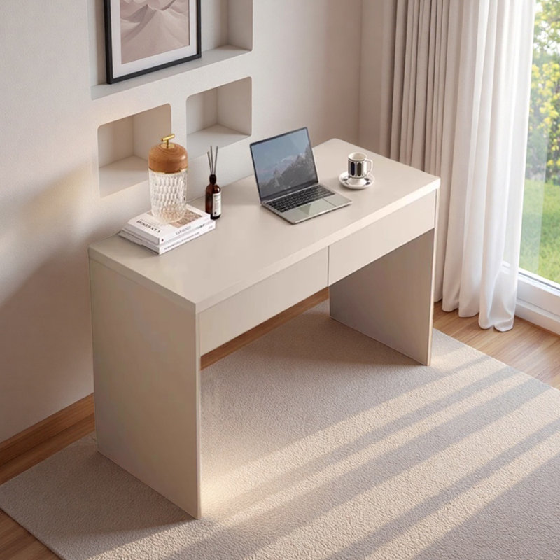 Bureau d'écriture à double tiroir Creamy, H 31,49 po x l 39,37 po x P 23,62 po