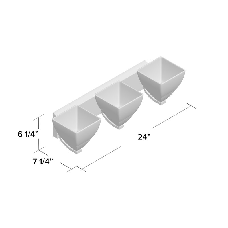 Éclairage pour salle de bain à intensité variable 3 lumières Nason, Nickel brossé