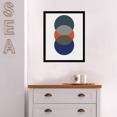 «Layered Retro Modern Circles in Bright colours» par The Creative Bunch Studio, reproduction d'art encadrée
