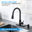 Modern Single-Handle Pull-Down Sprayer Kitchen Faucet with Soap Dispenser in Stainless Steel