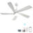 52 Inch Ceiling Fan With Dimmable Led Light 5 Solid Wood Blades Smart Remote Control Reversible Dc Motor