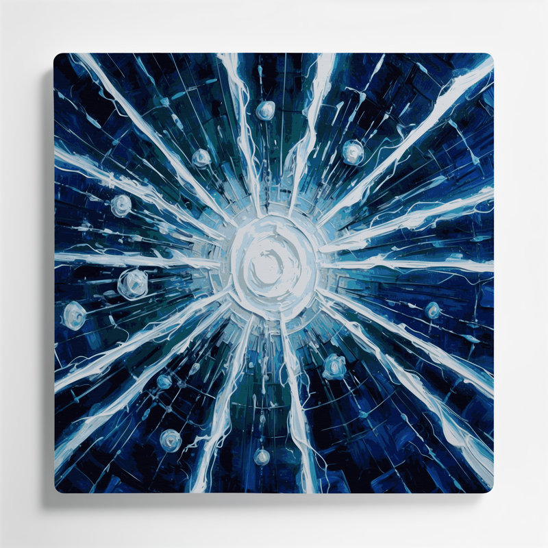 Art mural bleu Sci Fi Energy, H 16 po x l 16 po