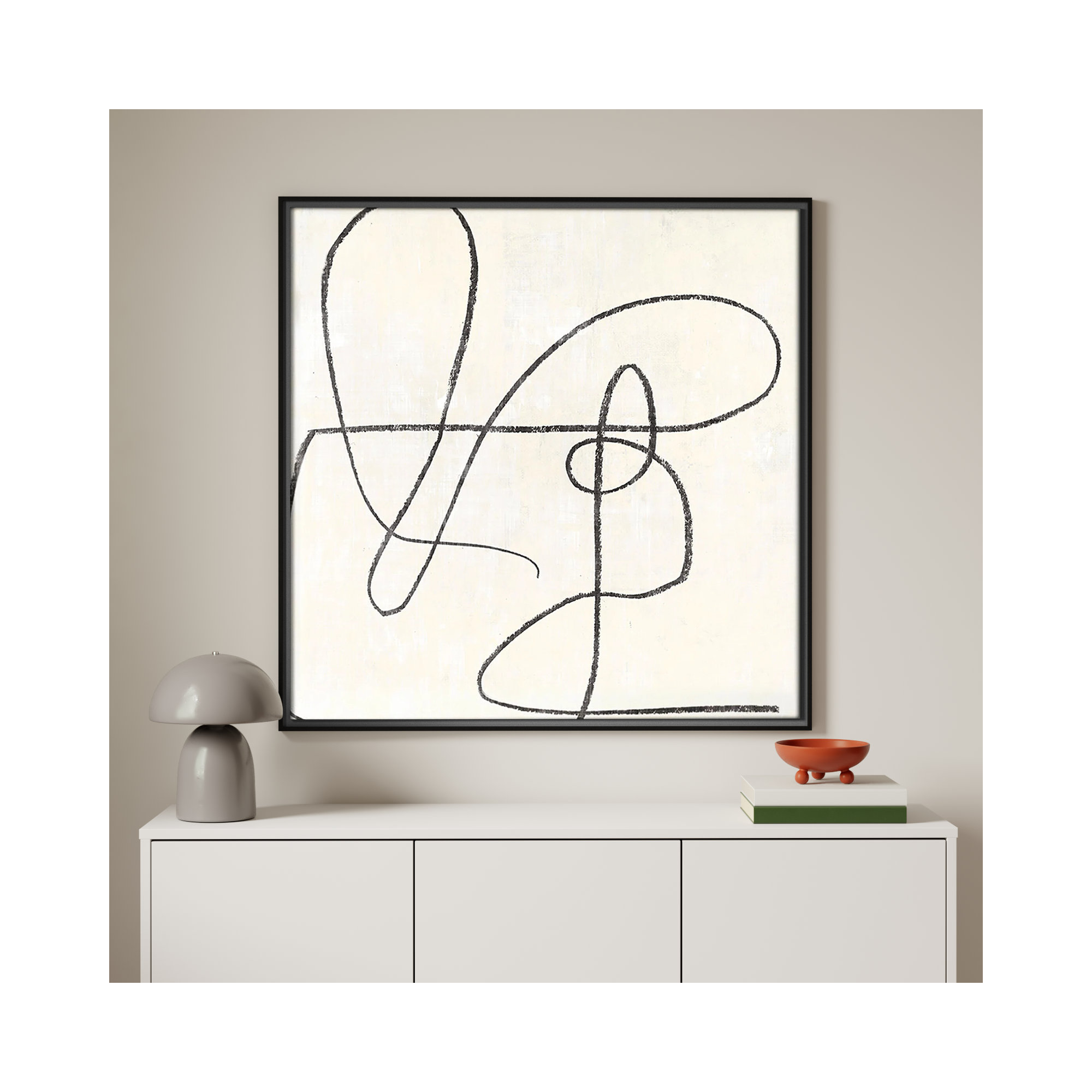 Juxtaposing, Black, 46.5" H x 46.5" W