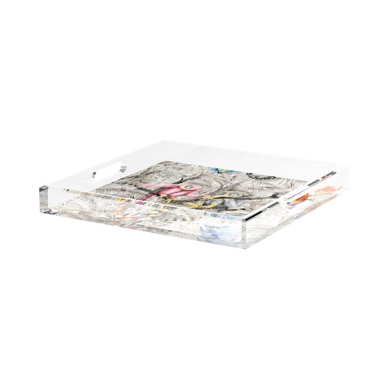 Plateau décoratif carré en acrylique Arcadia Monkeys, L 15 po x P 15 po x H 2 po