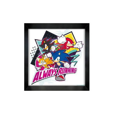 Sonic, affiche toujours encadrée 12 x 12