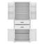 Grande armoire de rangement, armoire de rangement autoportante avec portes, tablette réglable et 2 tiroirs-2118344091