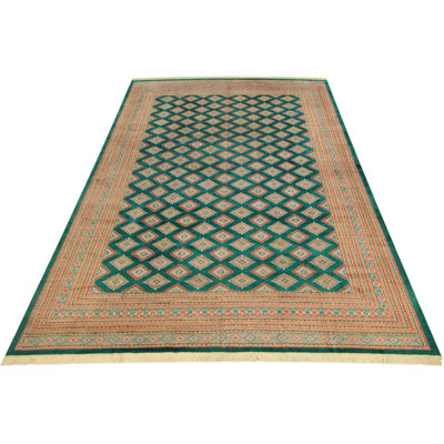 Tapis rouge / brun clair en laine noué à la main de style oriental 10 pi 3 po x 13 pi 7 po Lovorko