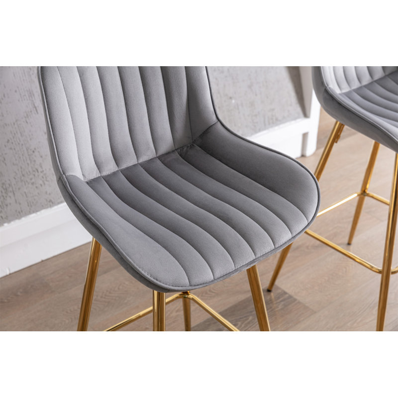 Ensemble de 2 tabourets de bar, Tabouret de comptoir (siège d'une hauteur de 26 p, Gris
