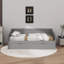 Lit de jour simple en bois extensible avec lit gigogne et deux tiroirs de rangement-534628483