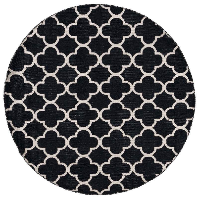 Desota Hand Woven Cotton Geometric Rug, Round 6'