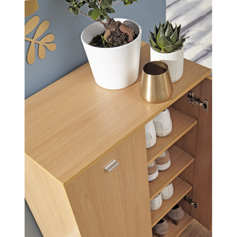 12 Pair Shoe Storage Cabinet, Natural