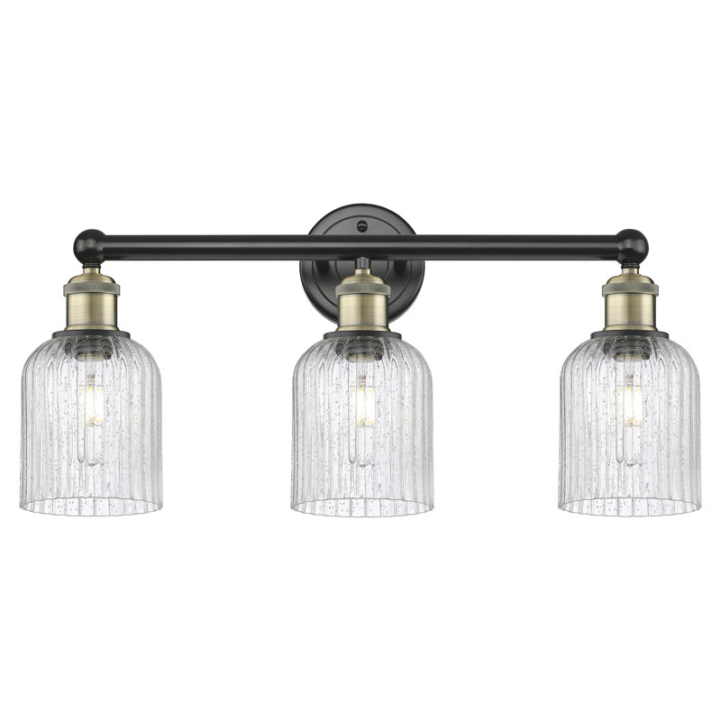 Abat-jour de salle de bain 3 lumières Edison Northgate, Laiton antique noir, Grainé