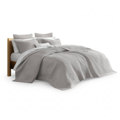Breathable Cotton King Bedding Sets, Modern Light Gray Home Comfort