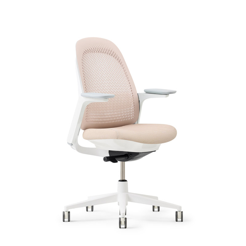 Haworth Breck Office Chair, White, Blush