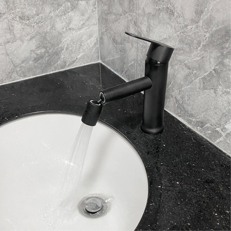 Modern Matte Black Bathroom Faucet, Single Hole Handle Vanity Basin Tap, Stainless Steel Made For Long-Term Use, Corrosion With Smooth And Continuous Water Flow Sink Faucet In Black, Construction