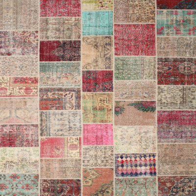 Tapis gris/beige/brun contemporain