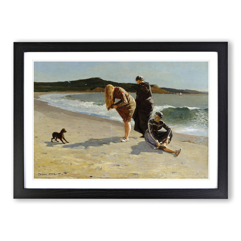 Eagle Head Beach by Winslow Homer - Picture Frame Painting, 48cm H x 65cm W x 2cm D, Black Framed