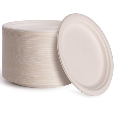 Compostable Disposable 9 inch Paper Dinner Plate